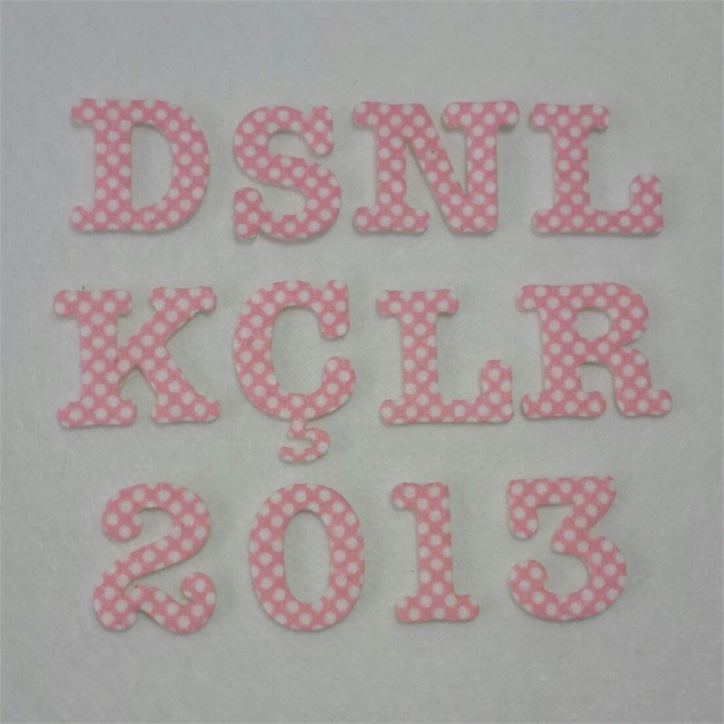 Desenli Keçe Harf Aplike - 223 Açık Pembe