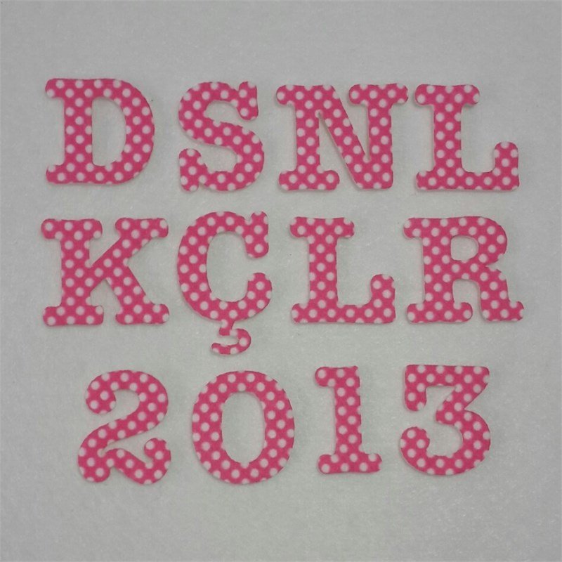 Desenli Keçe Harf Aplike - 223 Koyu Pembe