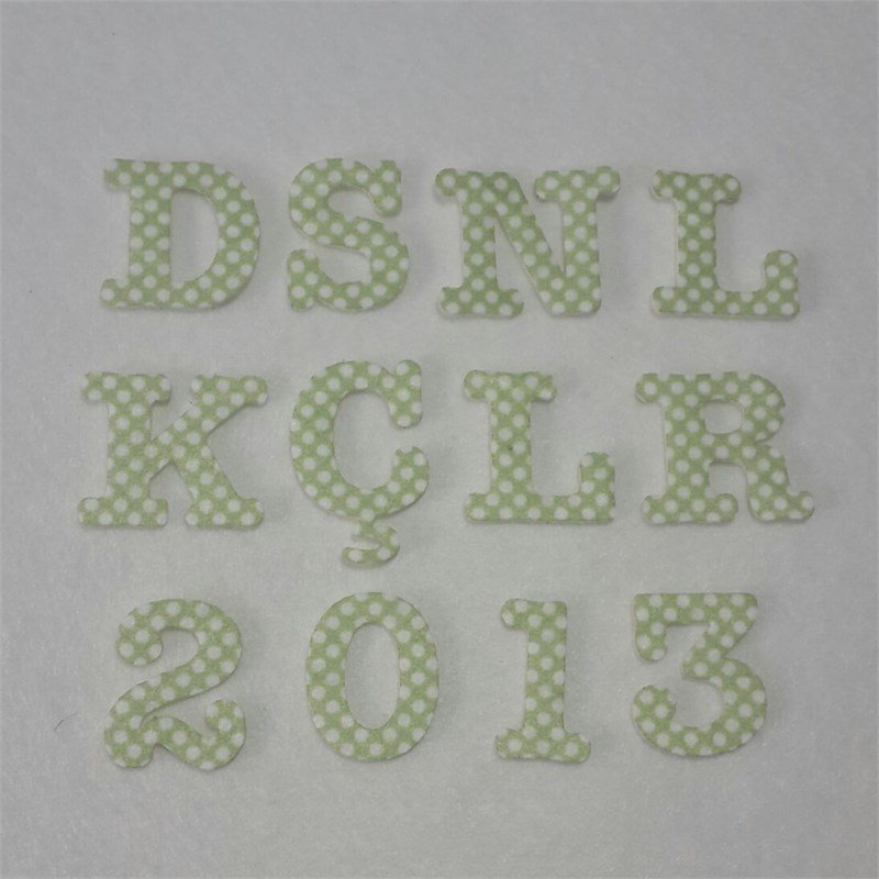 Desenli Keçe Harf Aplike - 223 Açık Yeşil