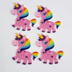 Unicorn Desenli Keçe Aplike Ütüyle Yapışır  (DK 115Y) Pembe