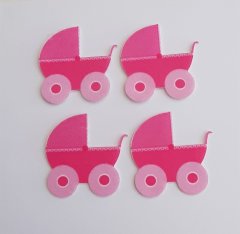 Puset Desenli Keçe Aplike Pembe