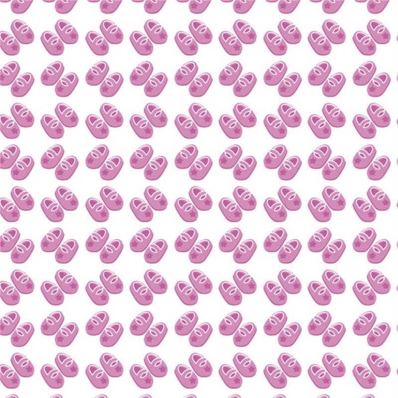 Beyaz Zemin Üzerine Pembe Patik Desenli Keçe Plaka (DK P37)