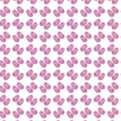 Beyaz Zemin Üzerine Pembe Patik Desenli Keçe Plaka (DK P37)