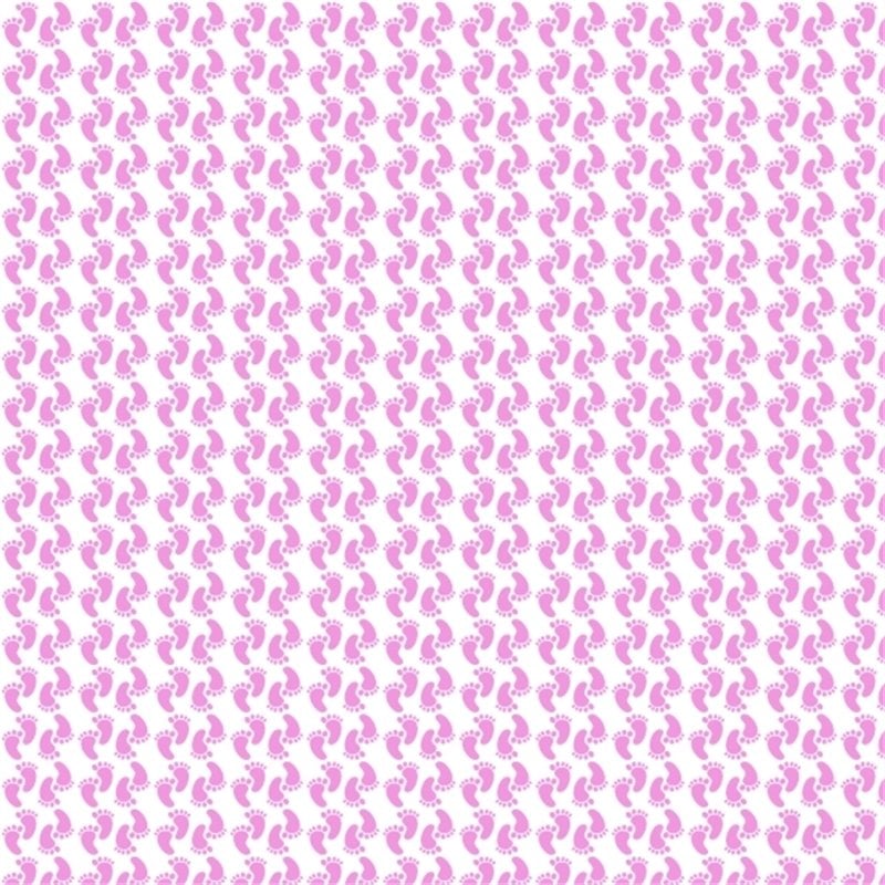 Beyaz Zemin Üzerine Pembe Ayak İzi Desenli Keçe Plaka (DK P41)
