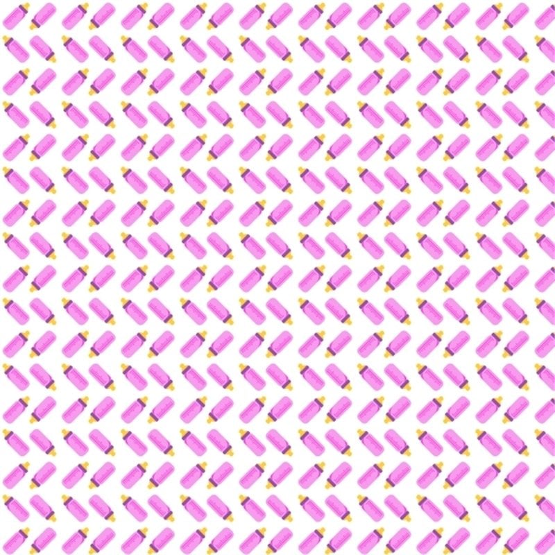 Beyaz Zemin Üzerine Pembe Biberon Desenli Keçe Plaka (DK P46)