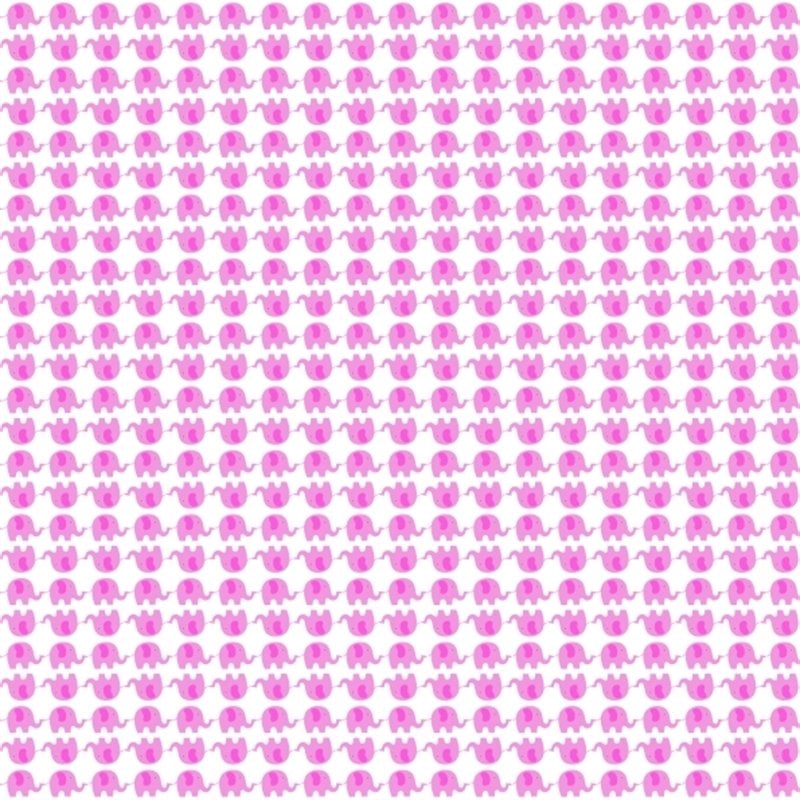 Beyaz Zemin Üzerine Pembe Fil Desenli Keçe Plaka (DK P52)