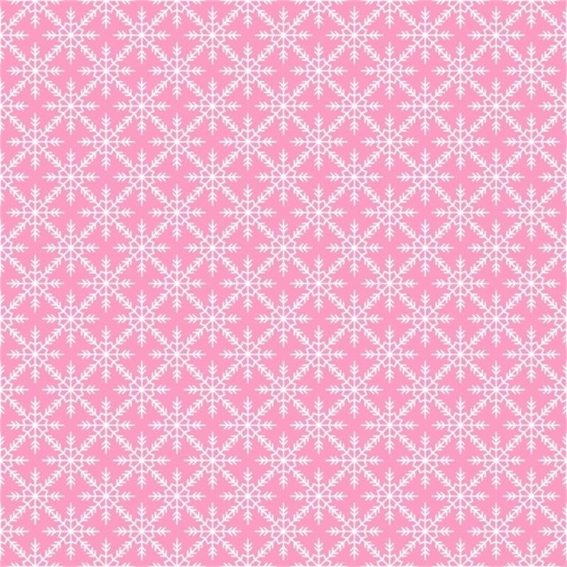 Pembe Zemin Üzerine Beyaz Kar Tanesi Desenli Keçe Plaka (DK P75)