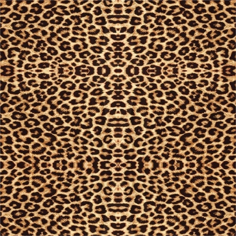 Sarı Zemin Üzerine Leopar Desenli Keçe Plaka (DK P135)