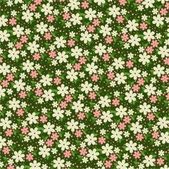 Yeşil Zemin Üzerine Pembe-Sarı Çiçek Desenli Keçe Plaka (DK P124)