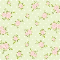 Açık Yeşil Zemin Üzerine Pembe Gül Desenli Keçe Plaka (DK P139)