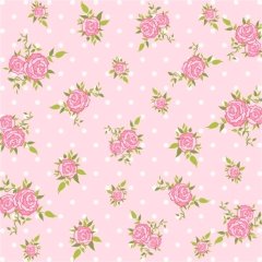 Açık Pembe Zemin Üzerine Pembe Gül Desenli Keçe Plaka (DK P140)