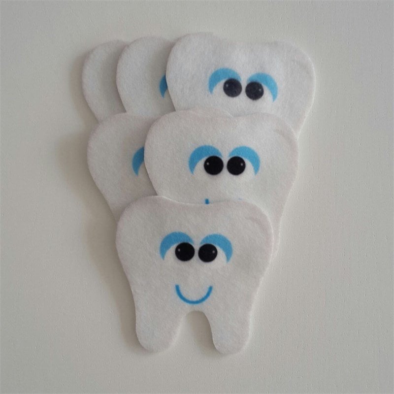 Mavi Yüzlü  Diş Şekilli Keçe Aplike (DK 23)