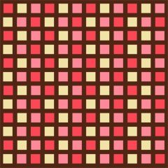 Bej-Kahve-Pembe Kare Desenli Keçe Plaka (DK P98)