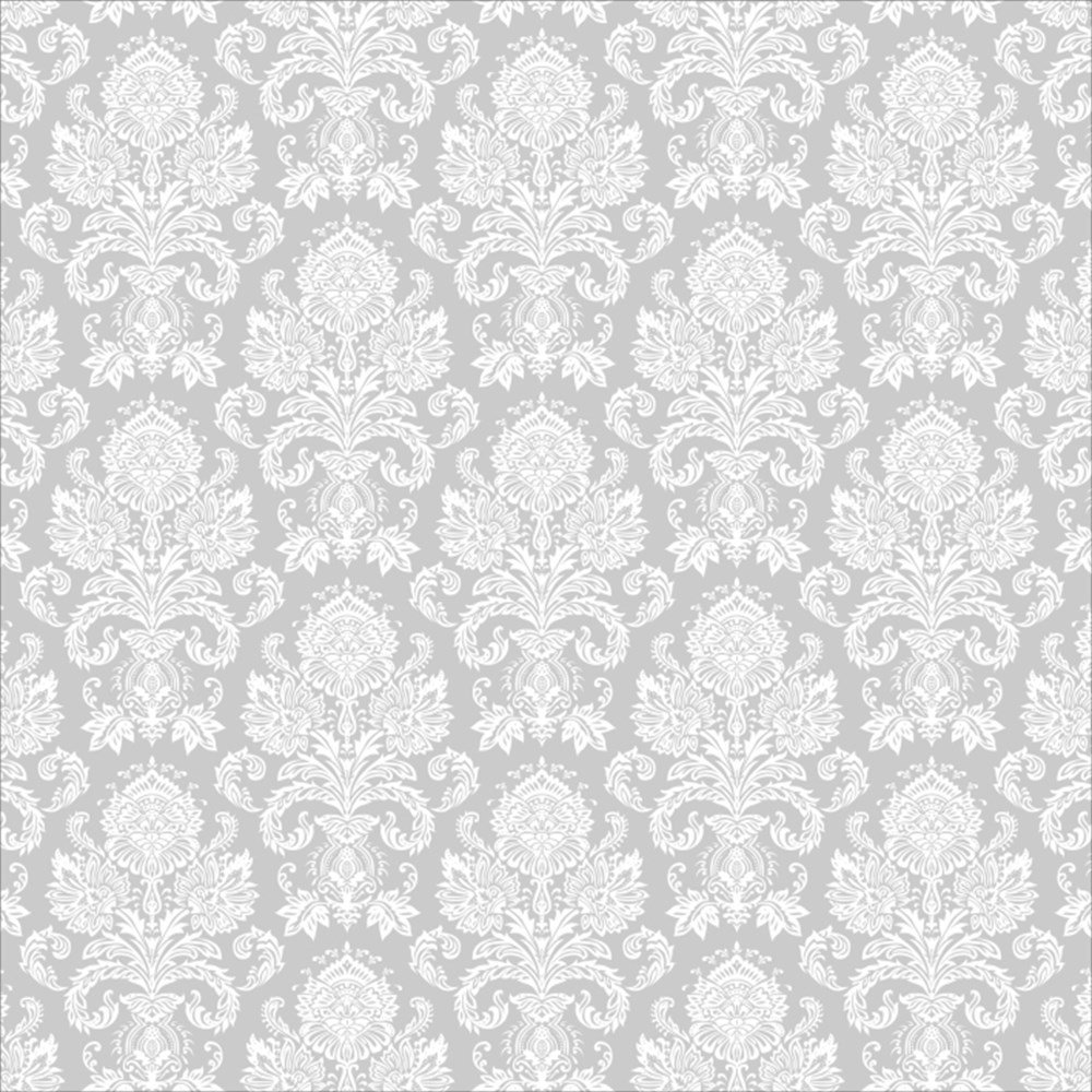 Gri Damask Desenli Keçe Plaka (DK P168)