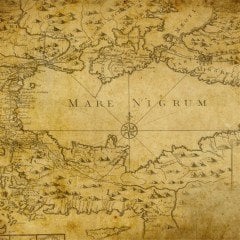 Antik Harita Desenli Keçe Plaka (DK P177)