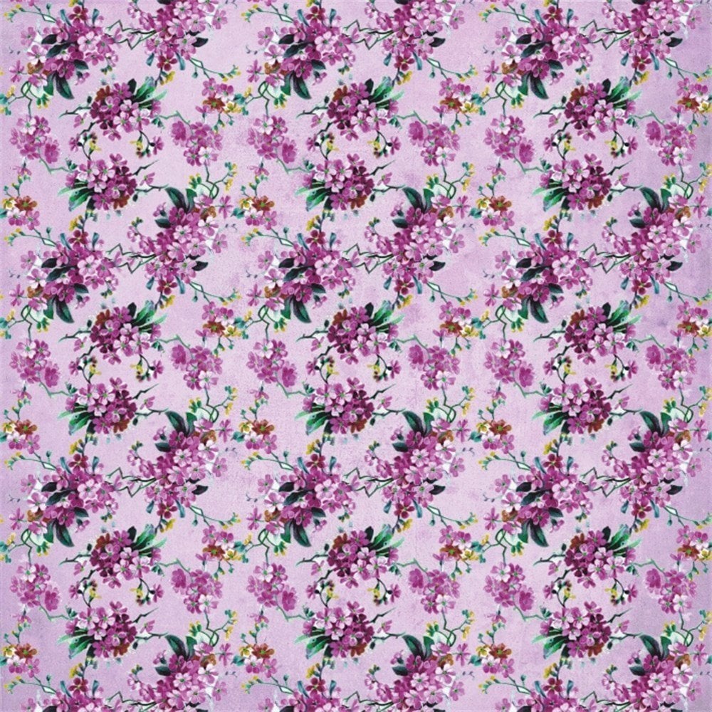 Lila-Mor Çiçek Desenli Keçe Plaka (DK P272)