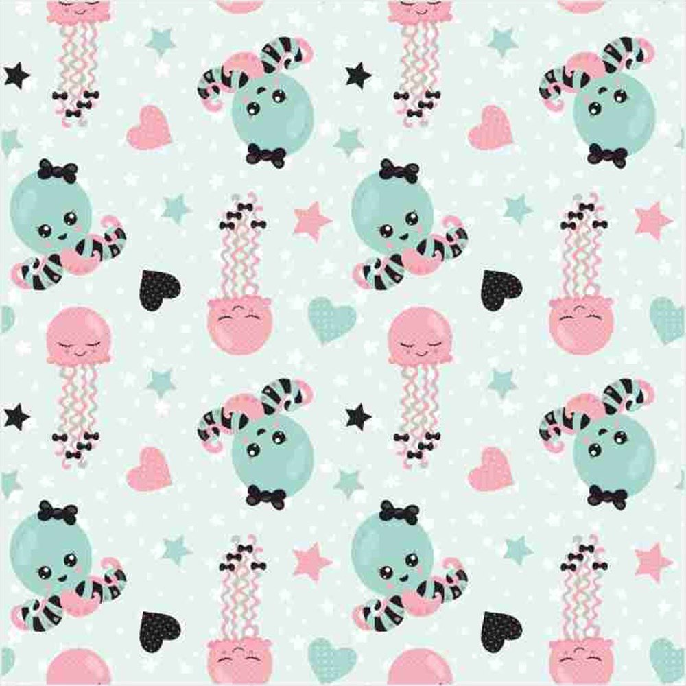 Sevimli Ahtapot Desenli Keçe Plaka  (DK P367)