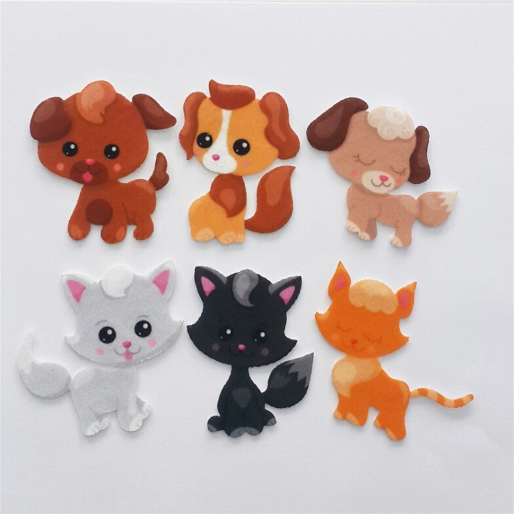 Kedi ve Köpek  Desenli Keçe Aplike (DK 146)