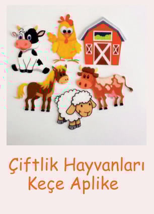 Çiftlik hayvanları keçe aplike