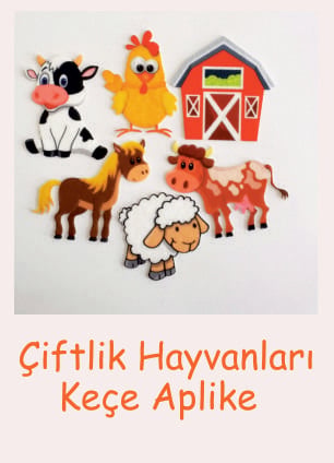 Çiftlik hayvanları keçe aplike